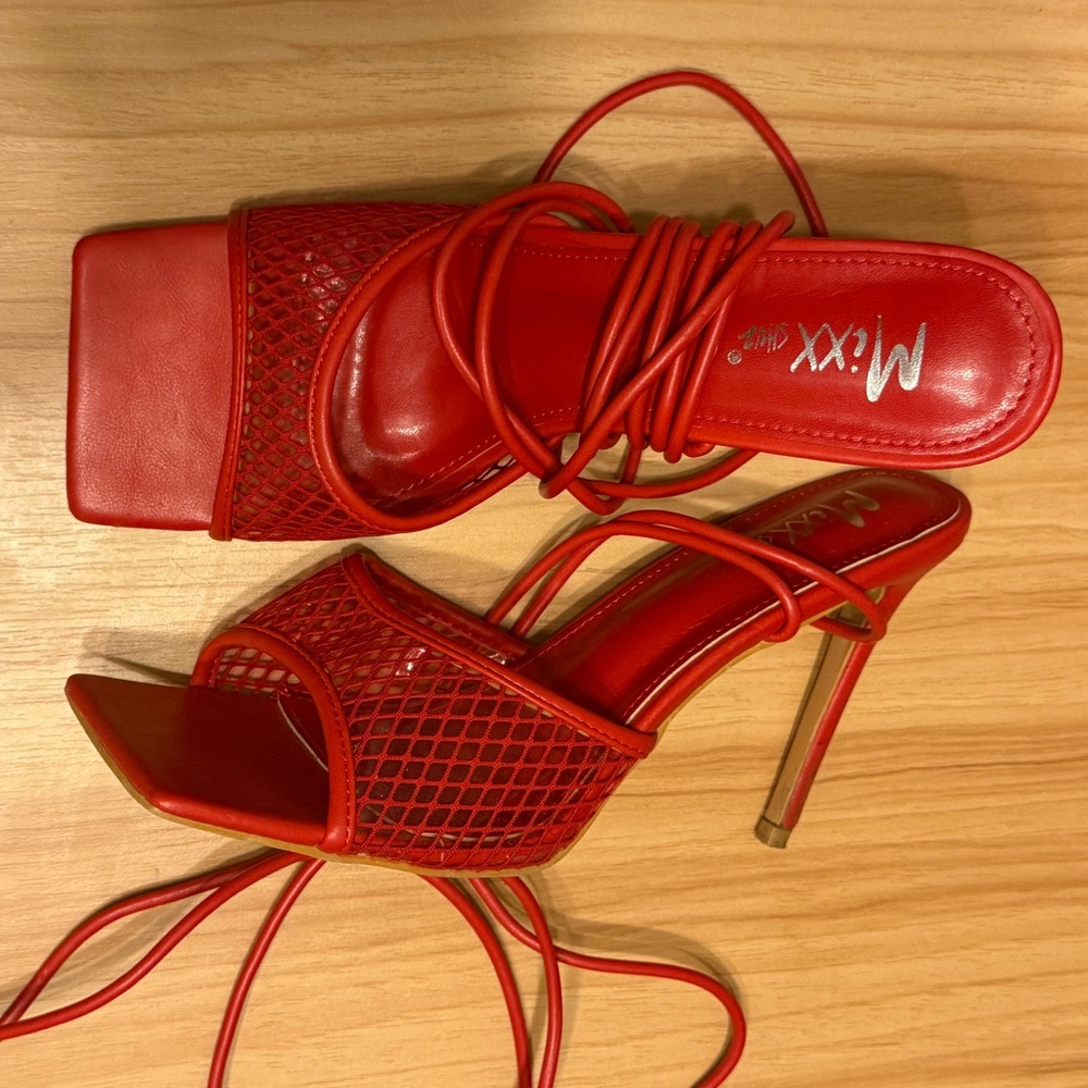 Red Strappy Heels